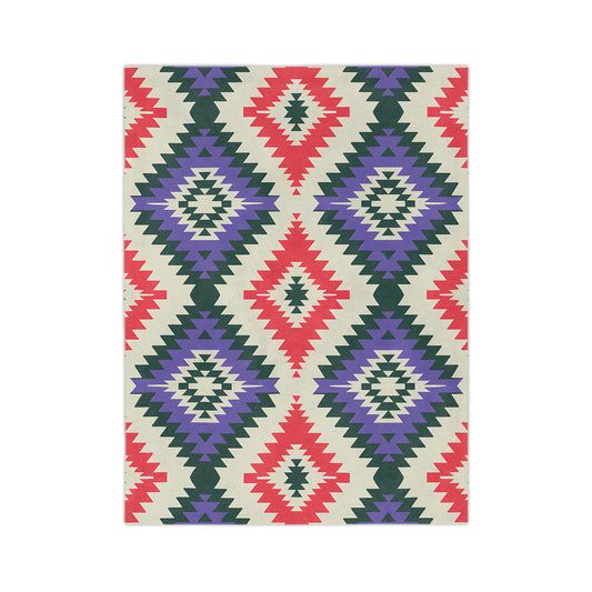 Colorful Geometric Velveteen Microfiber Blanket | Cozy Home Decor, Soft Throw for Camping, Southwestern Blanket,Boho Vibe - LOLA VEGAS ART