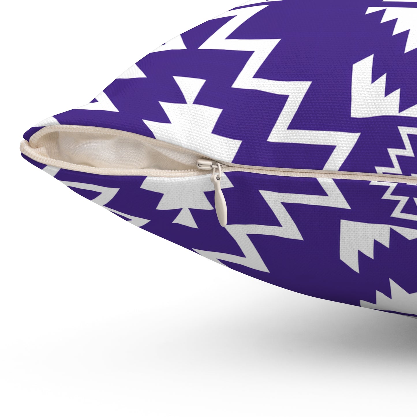 Geometric Purple and White Patterned Pillow, Cozy Decorative Cushion, Living Room Decor, Boho Chic Home Accent, Modern Tribal Pillow - LOLA VEGAS ART