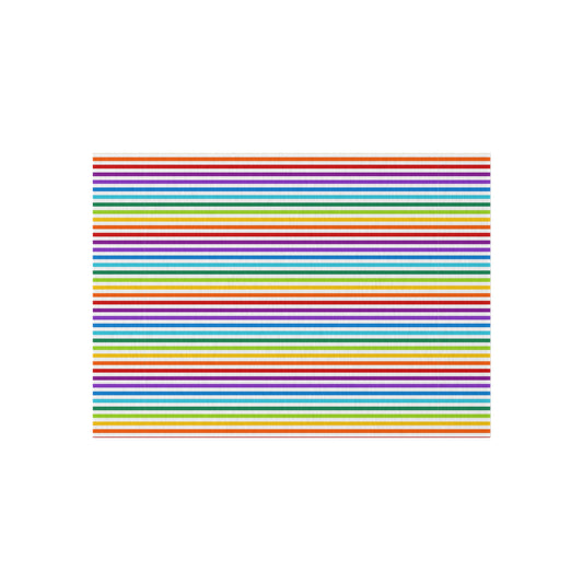 Rainbow Gay Pride Stripe Outdoor/Indoor Rug | Colorful Striped Patio Mat