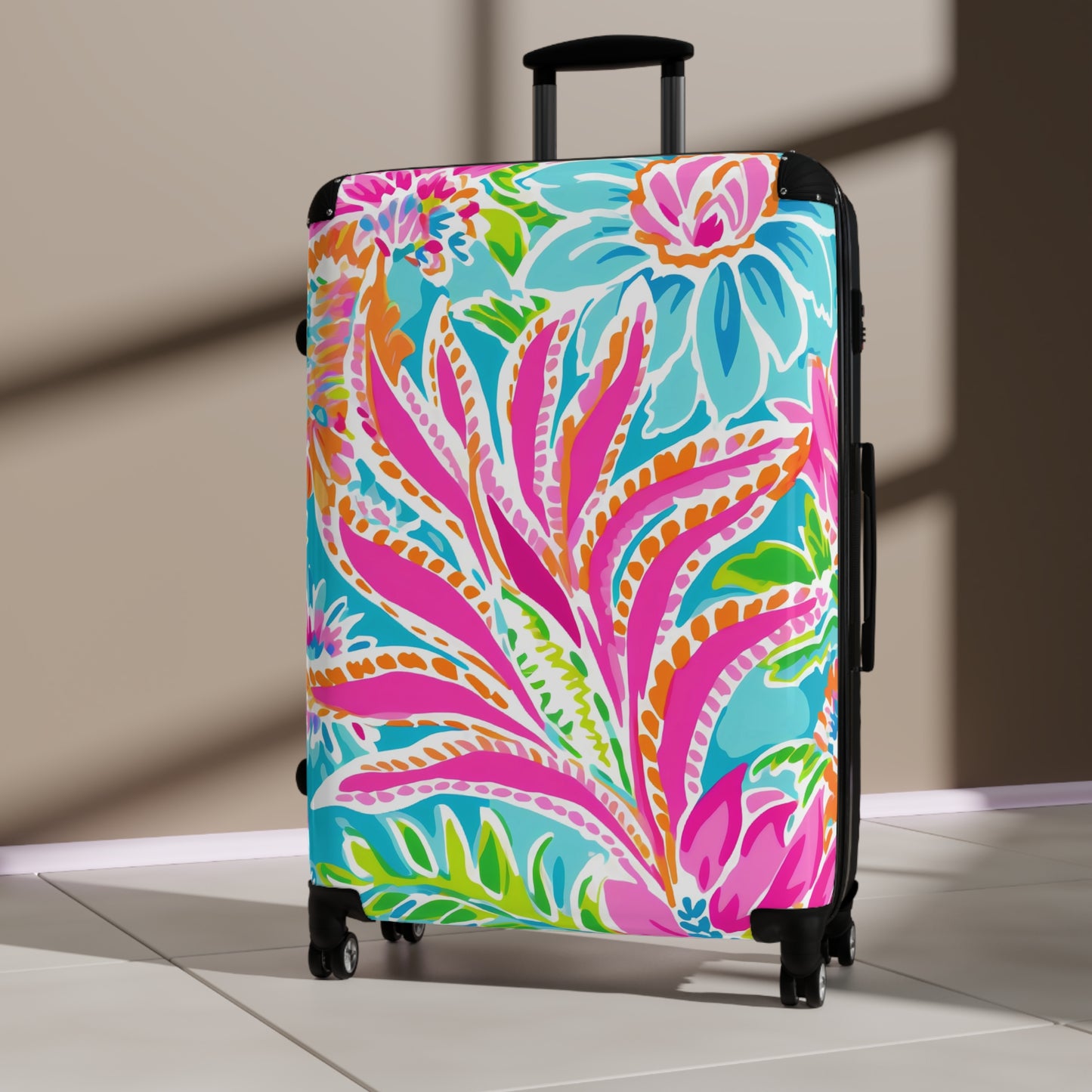 Vibrant Suitcase  Colorful Luggage, Travel Gear, Floral Carry-On, Vacation Bag, Adventure Accessory, Unique Travel Gift - LOLA VEGAS ART