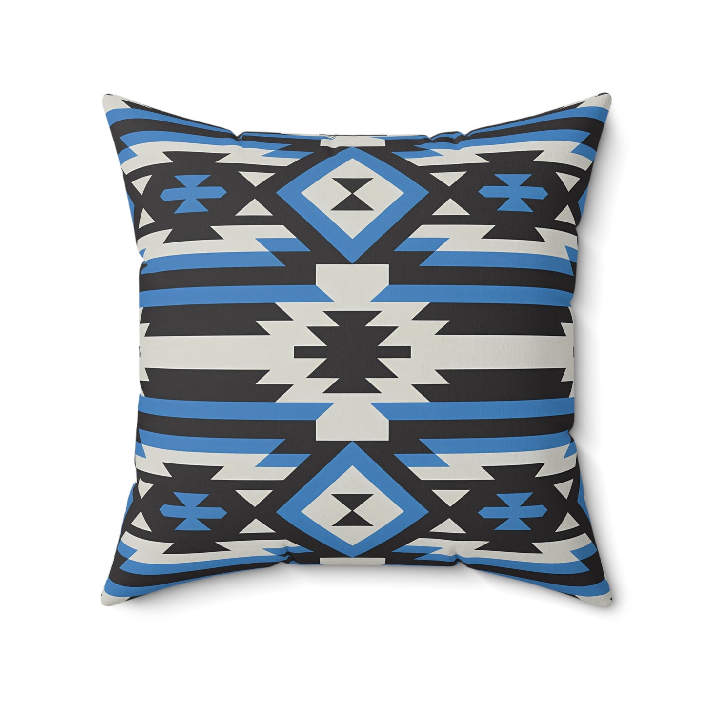 Modern Geometric Throw Pillow, Stylish Home Decor, Boho Cushion, Blue Accent Pillows, Unique Gift for Sofa, Bedroom - LOLA VEGAS ART