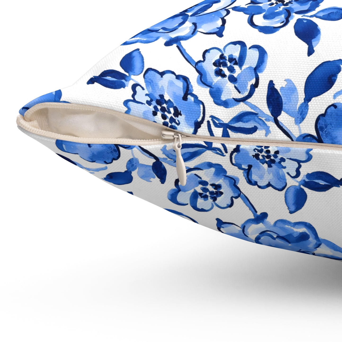 Floral Blue Throw Pillow, Cozy Decor, Home Accent, Gift Idea, Couch Cushion, Living Room Decor, Mother's Day Gift, Chinoiserie Design - LOLA VEGAS ART