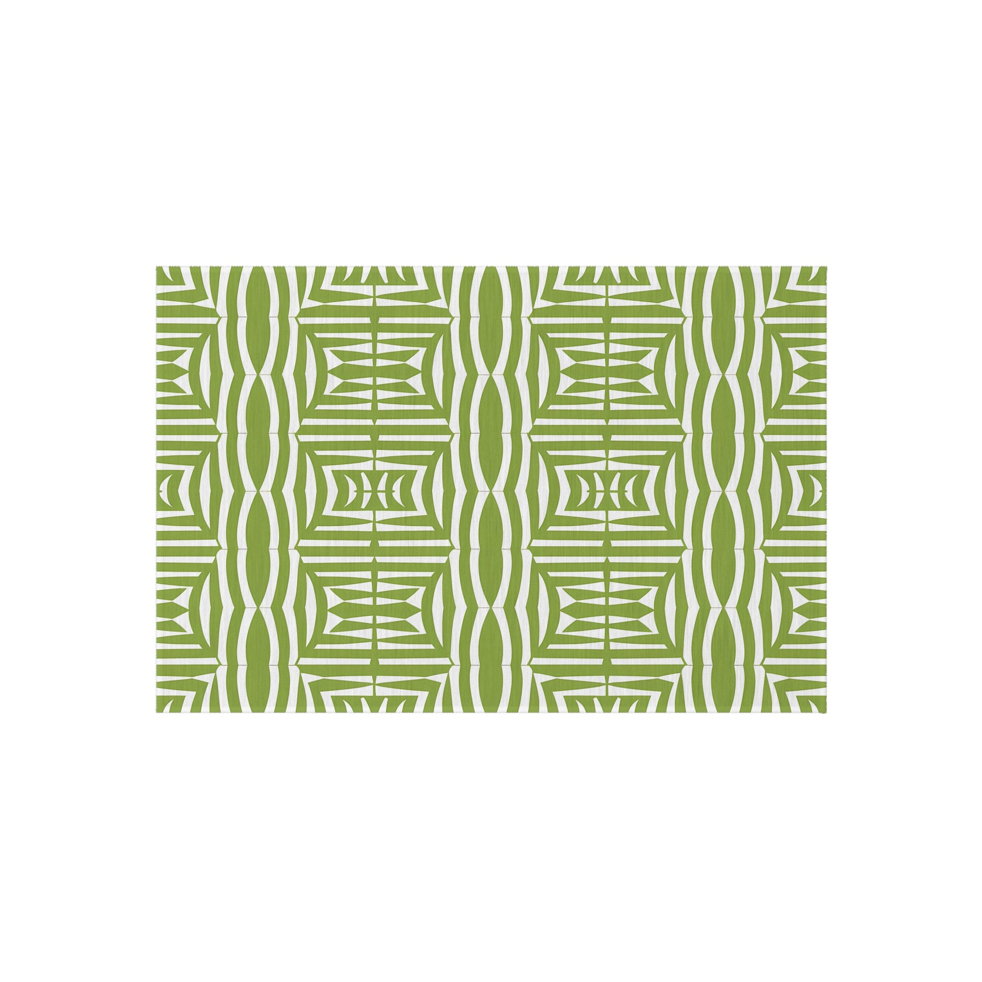 Green and White Stylish Outdoor/Indoor Rug, Patio Decor, Garden Area Rug, Outdoor Living, Summer BBQ Accessories, Boho Home Decor - LOLA VEGAS ART