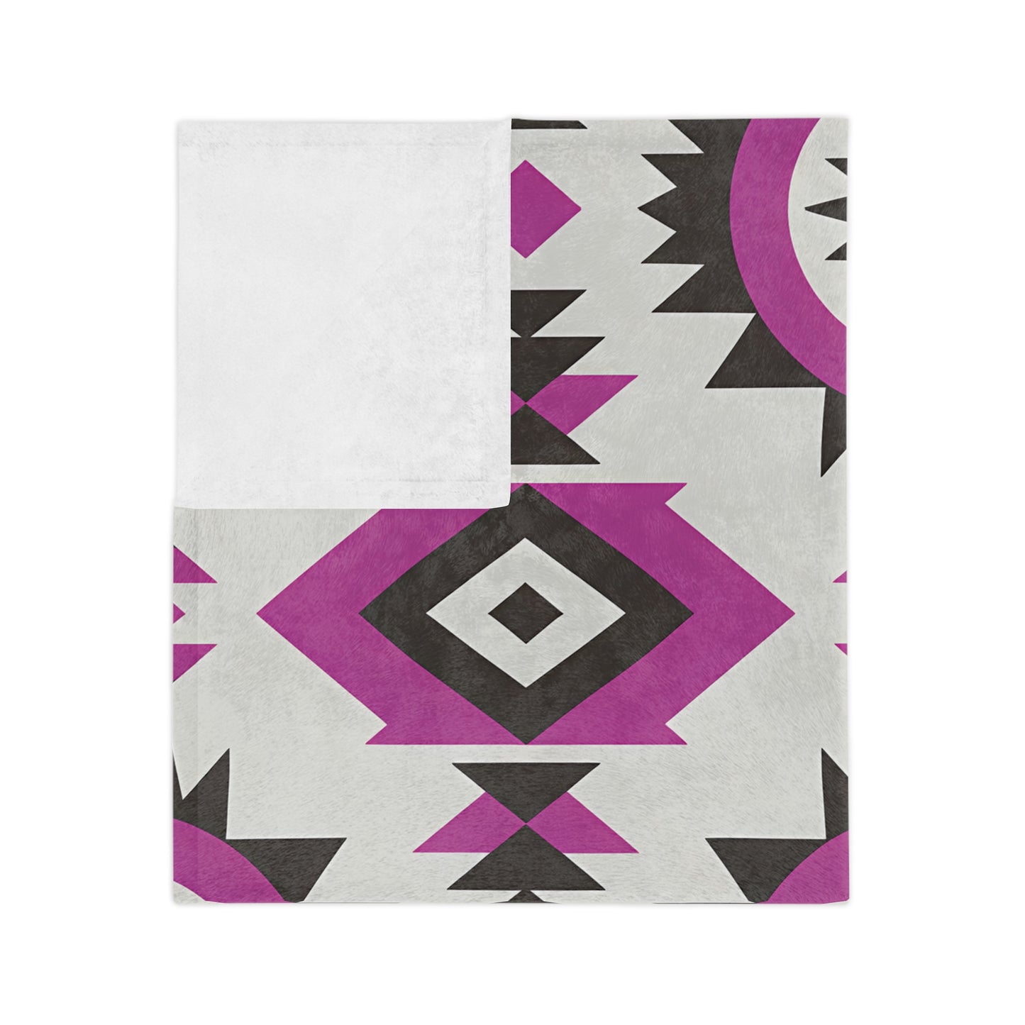 Geometric Pattern Velveteen Microfiber Blanket - Cozy Home Decor, Gift for Friends, Bohemian Style, Halloween, Layering - LOLA VEGAS ART
