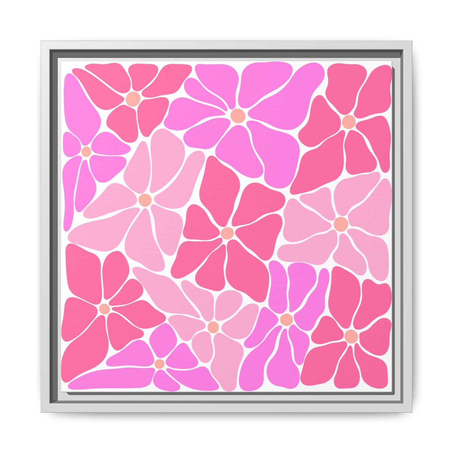 Pink Floral Wall Art, Framed Canvas Decor for Home, Vibrant Flower Print, Ideal Gift for Mother's Day, Spring Decor - LOLA VEGAS ART