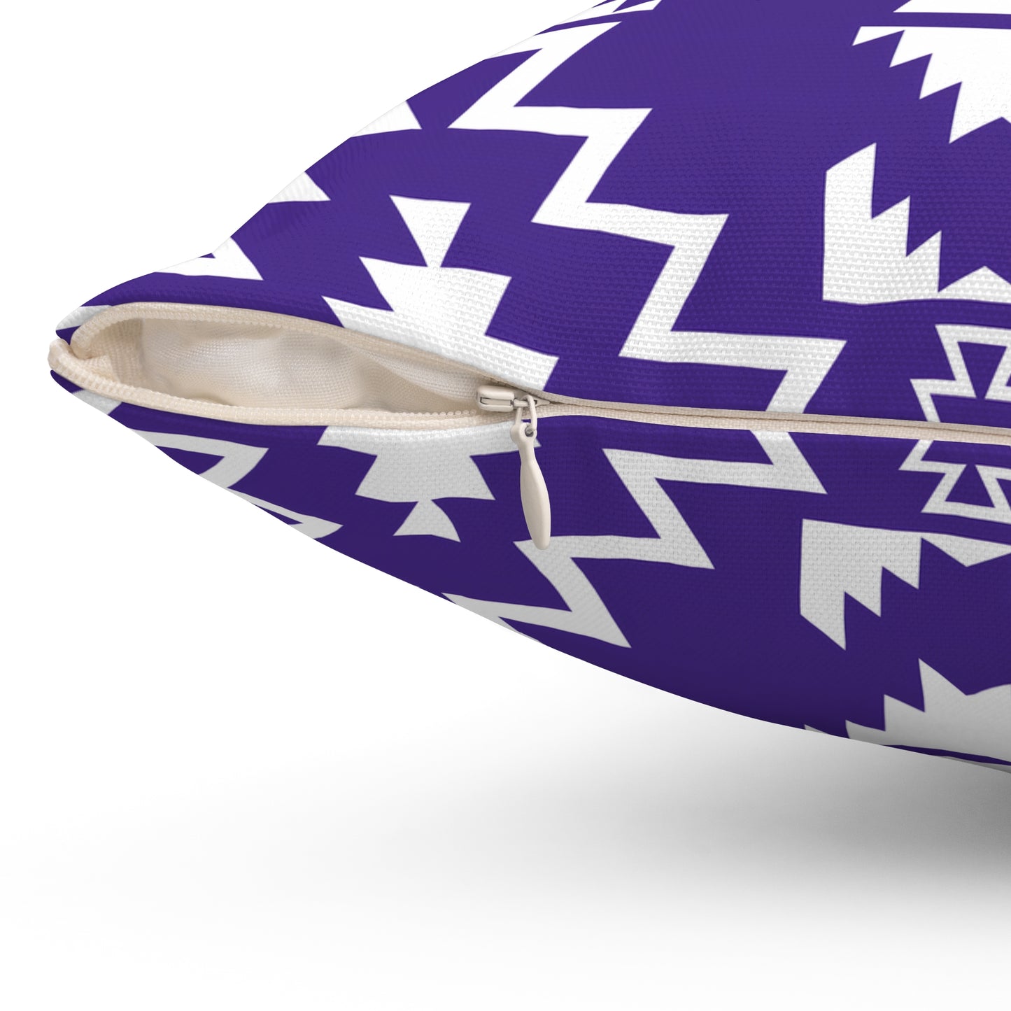 Geometric Purple and White Patterned Pillow, Cozy Decorative Cushion, Living Room Decor, Boho Chic Home Accent, Modern Tribal Pillow - LOLA VEGAS ART