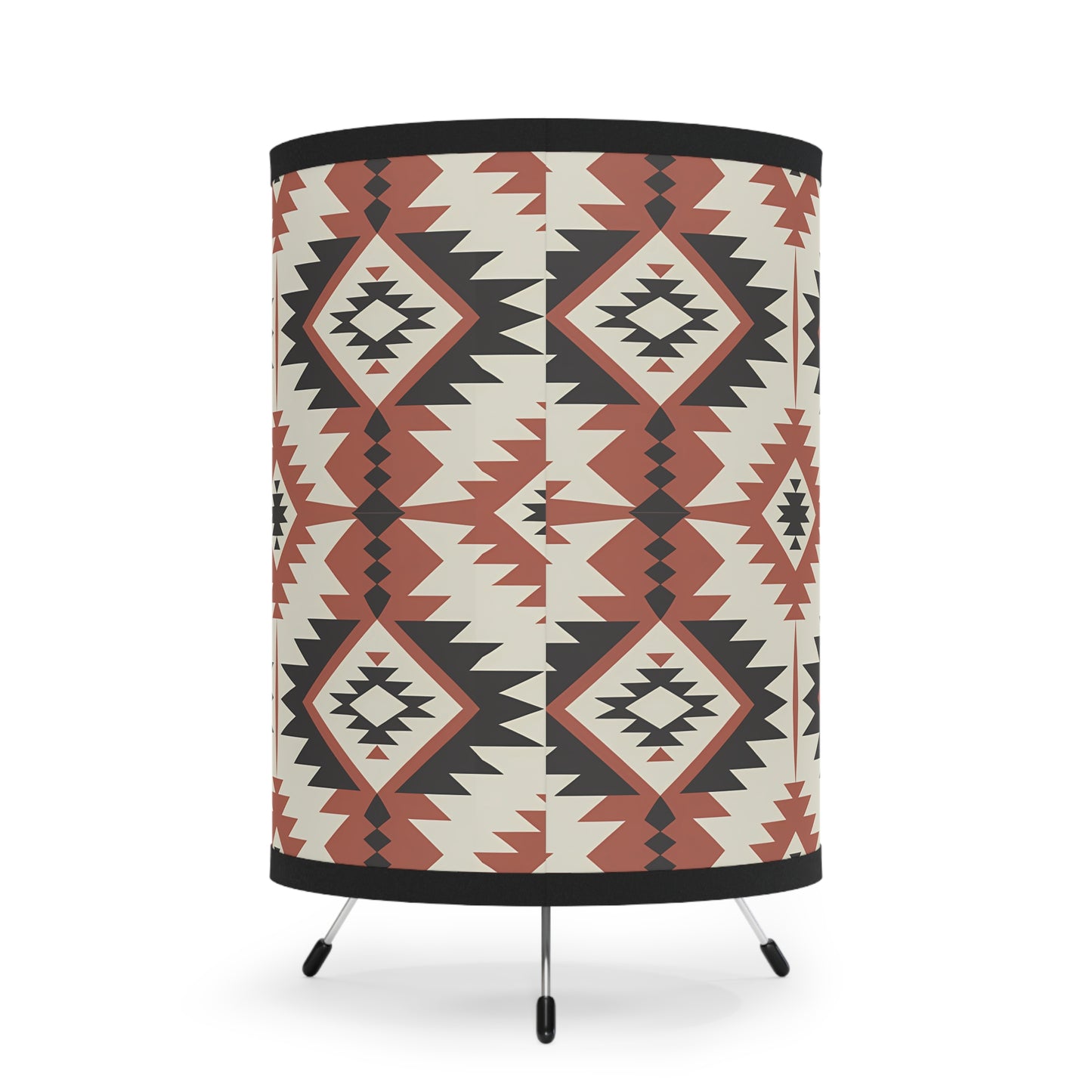 Boho Tripod Lamp | Southwest Pattern Light Shade, Home Decor, Living Room Lighting, Tribal Design, Bedroom Accent - LOLA VEGAS ART