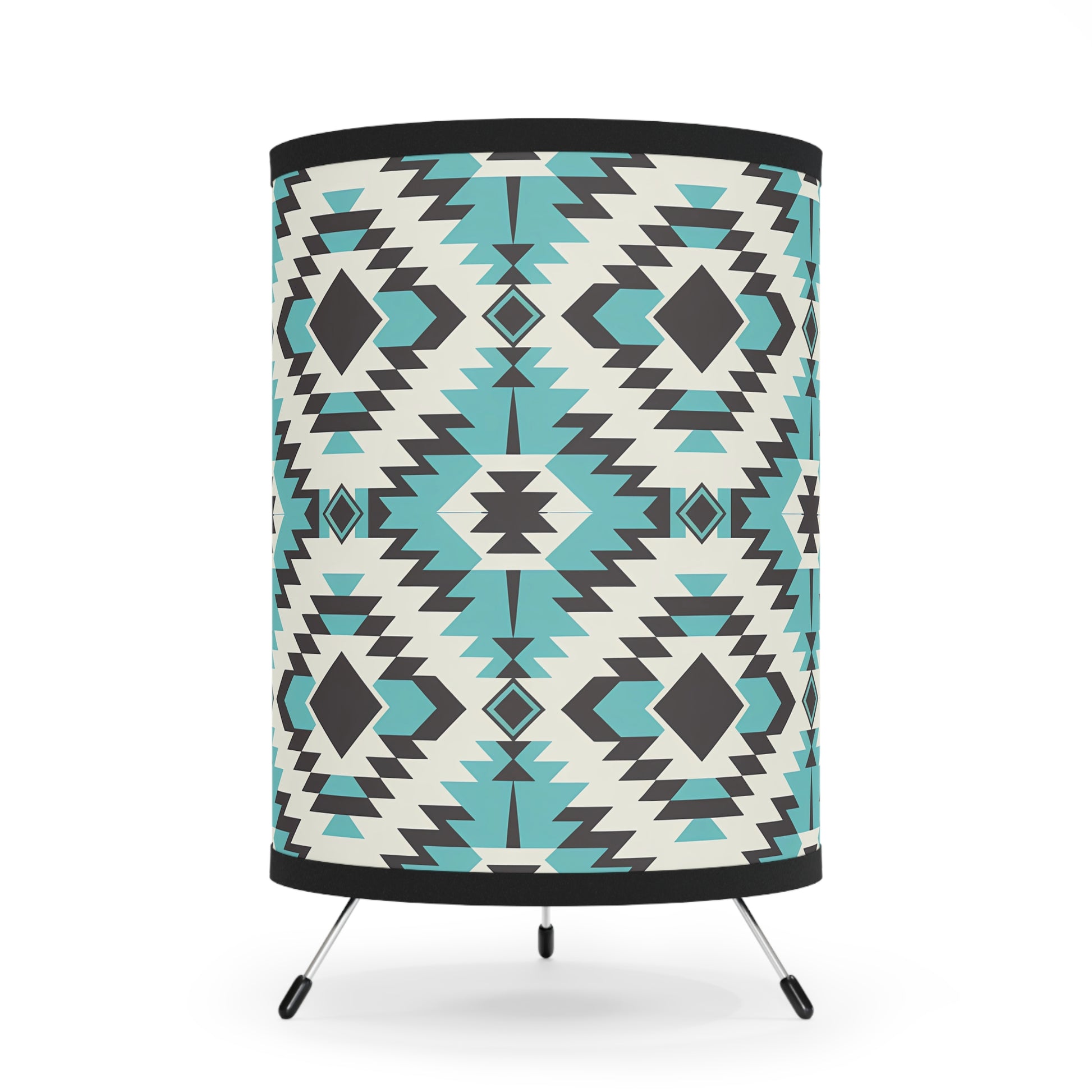 Bohemian Tripod Lamp with Vibrant Geometric Shade, Home Decor, Modern Lighting, Unique Gift, Eco-Friendly Design - LOLA VEGAS ART