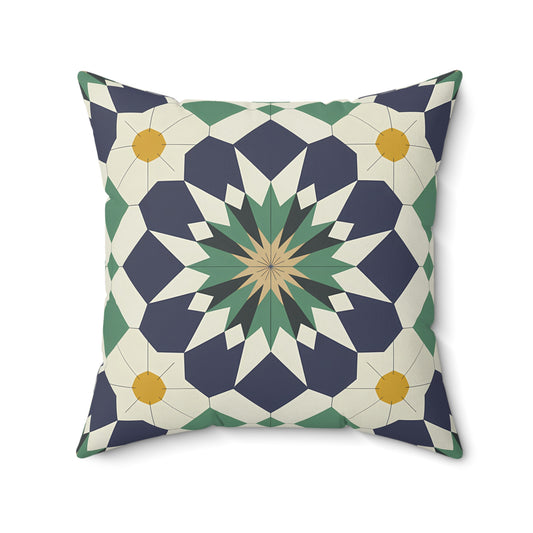 Geometric Floral Throw Pillow, Stylish Accent Cushion for Home Decor, Bohemian Chic Pillow for Living Room, Perfect Gift for Housewarming, - LOLA VEGAS ART