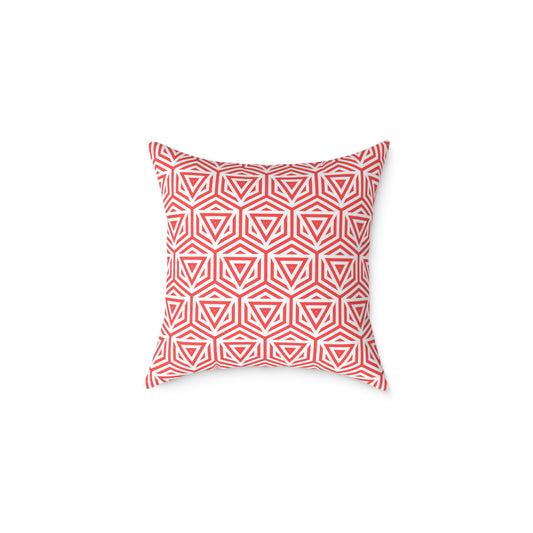 Geometric Coral Tile Pattern Pillow Square Throw Pillow Modern Home Decor