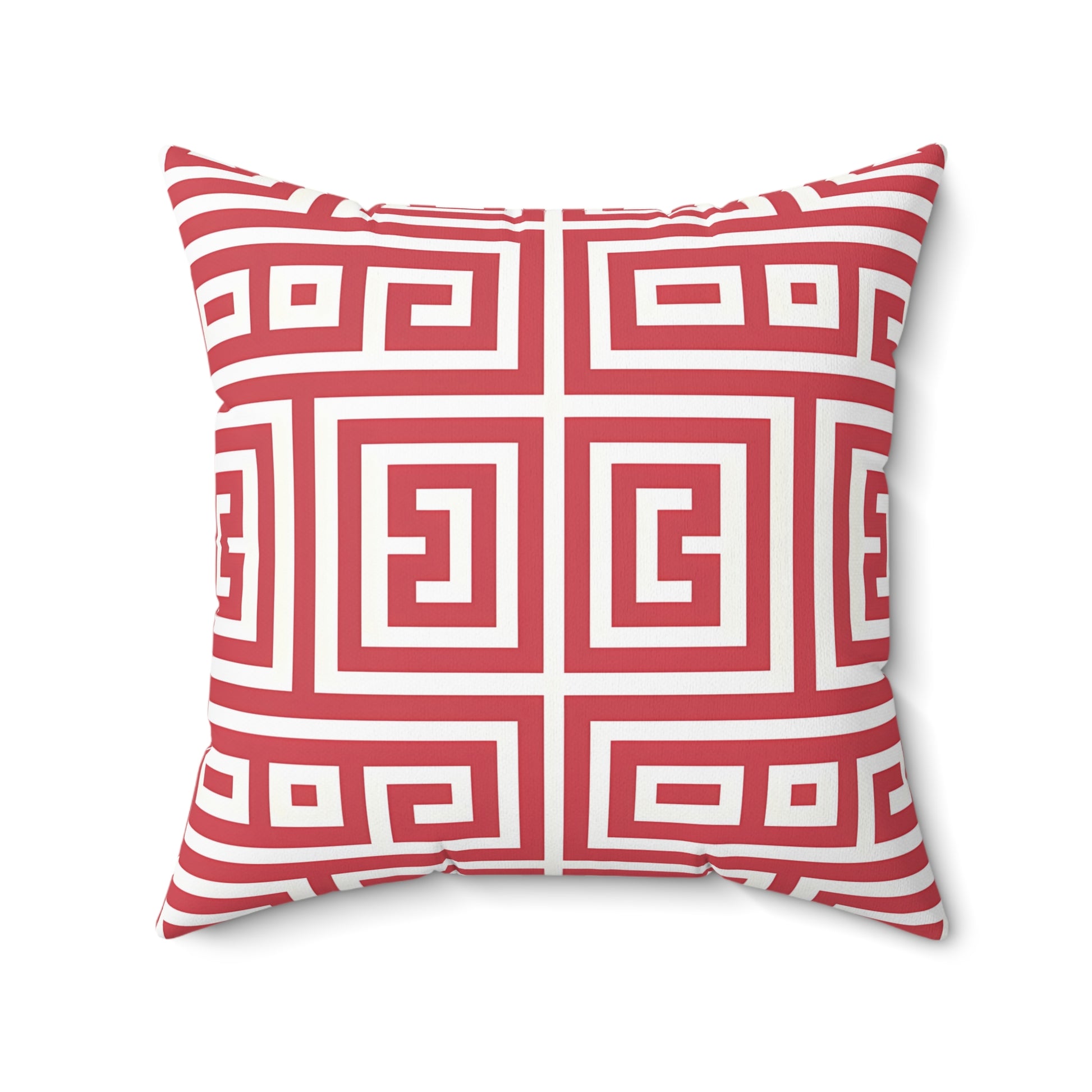 Chic Geometric Throw Pillow | Modern Home Decor Accent, Sofa Pillow, Unique Gift Idea, Red and White Cushion, Interior Design - LOLA VEGAS ART