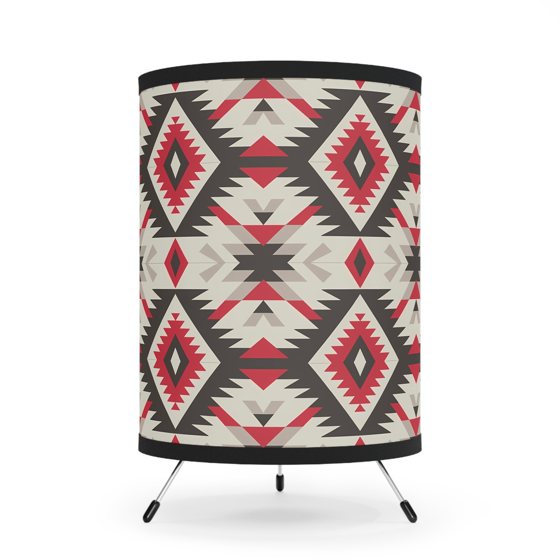 Tribal Pattern Tripod Lamp, Boho Home Decor, Adjustable Lighting for Living Room, Unique Gift for Housewarming, Nightstand Light - LOLA VEGAS ART