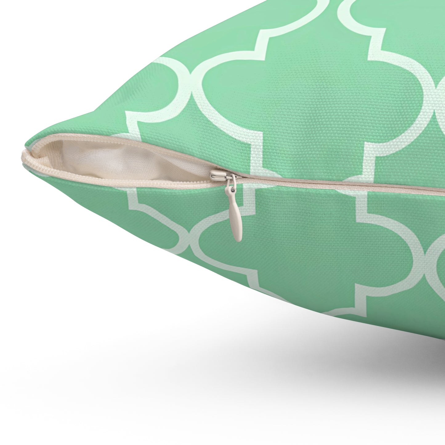 Mint Green Geometric Accent Pillow | Modern Home Decor, Throw Cushion, Living Room Pillow, Wedding Gift, Cozy Accent, Moroccan Quatrefoil - LOLA VEGAS ART