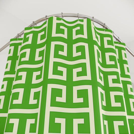 Copy of Chic Green Greek Key Shower Curtain, Modern Bath Decor, Stylish Bathroom Accessory, Home Makeover, Gift for Housewarming