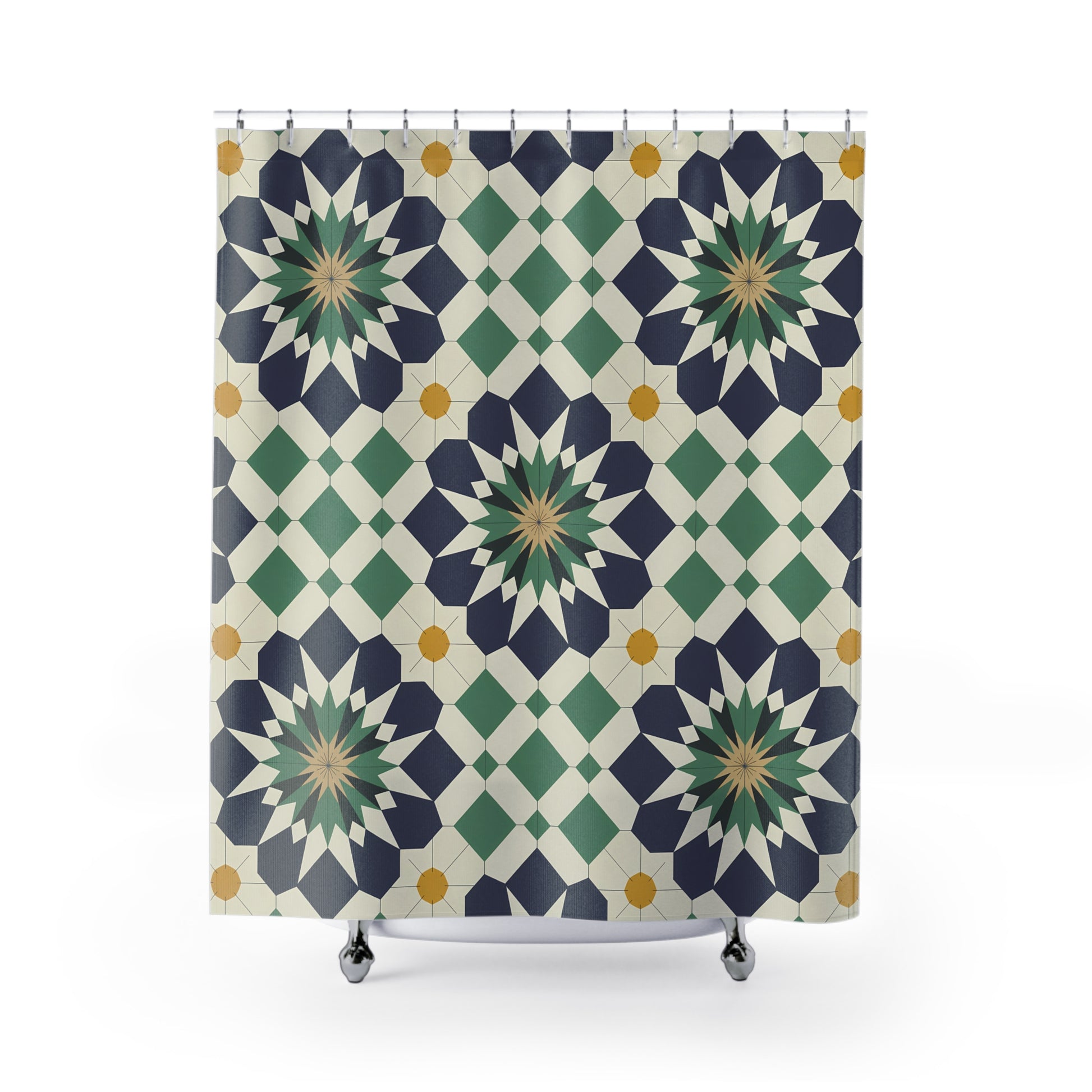 Bohemian Shower Curtain - Floral Pattern, Bathroom Decor, Unique Gift, Home Styling, Modern Design, Midcentury Modern Decor - LOLA VEGAS ART