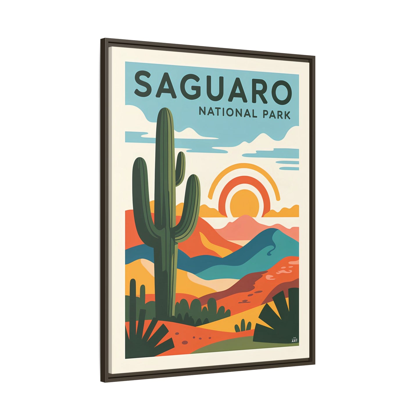 Saguaro National Park Art Print, Matte Canvas Framed, Home Decor, Nature Wall Art, Gallery Style Decoration, Gift for Adventurers - LOLA VEGAS ART
