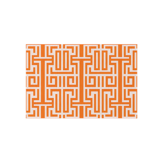 Orange and White Stylish Outdoor Rug for Patios, Bohemian Decor, Porch Mat, Beachside Accessory, Garden Furniture Enhancement