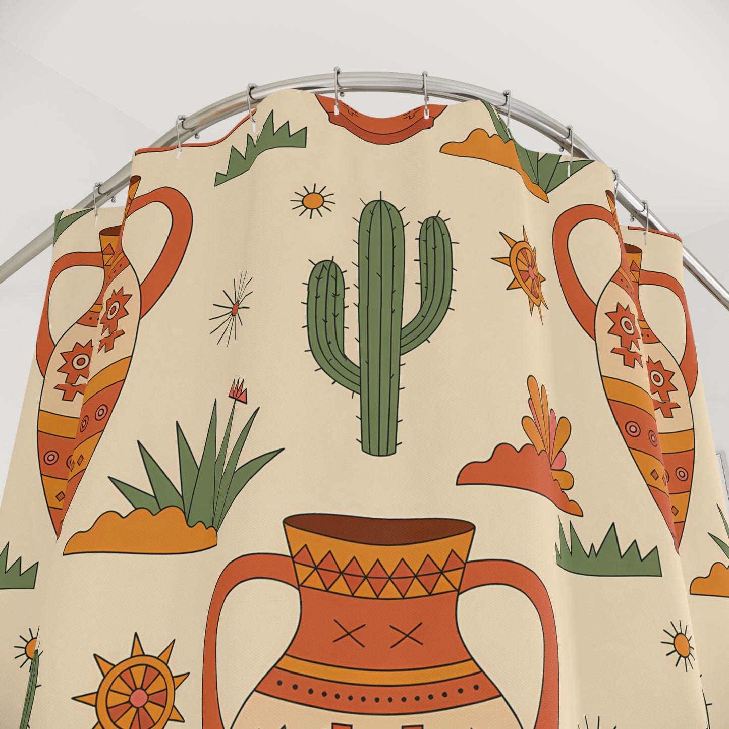 Boho Chic Shower Curtains, Southwestern Decor, Bathroom Accessories, Gift for Housewarming, Ethnic Style Home Decor - LOLA VEGAS ART
