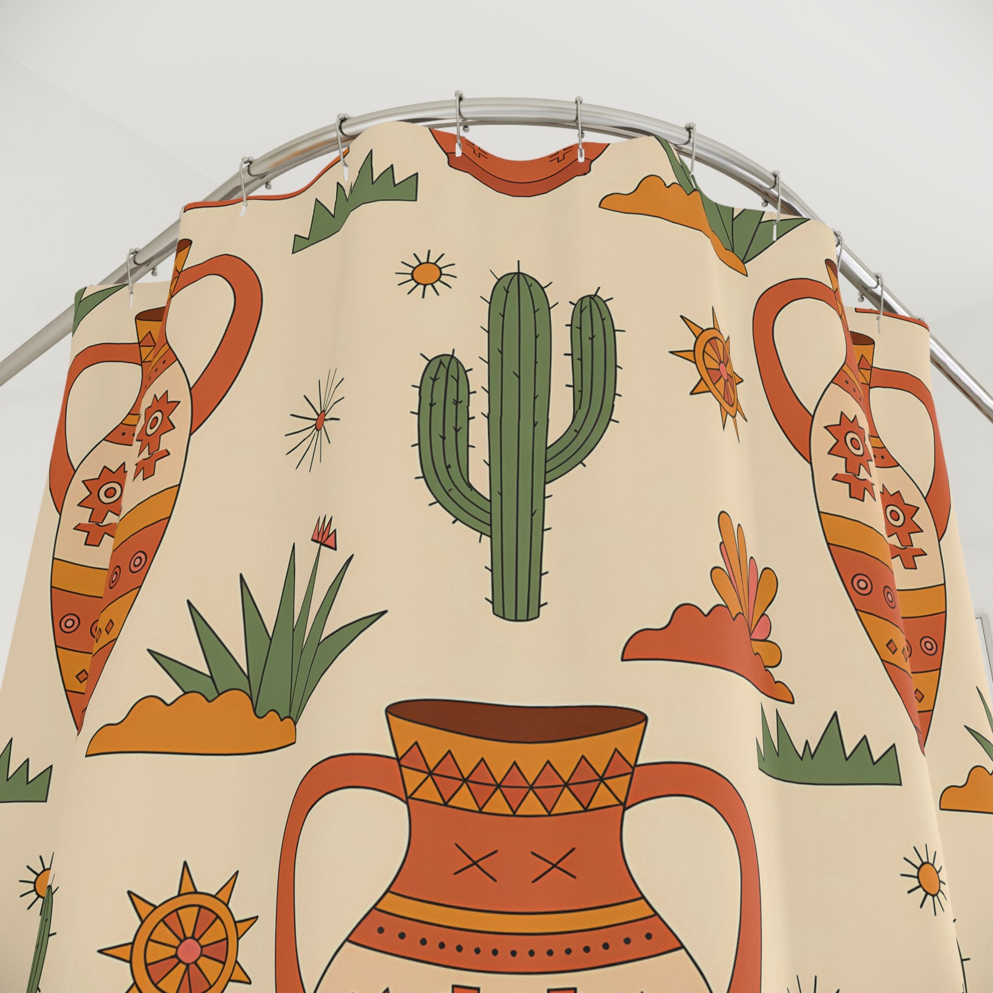 Boho Chic Shower Curtains, Southwestern Decor, Bathroom Accessories, Gift for Housewarming, Ethnic Style Home Decor - LOLA VEGAS ART