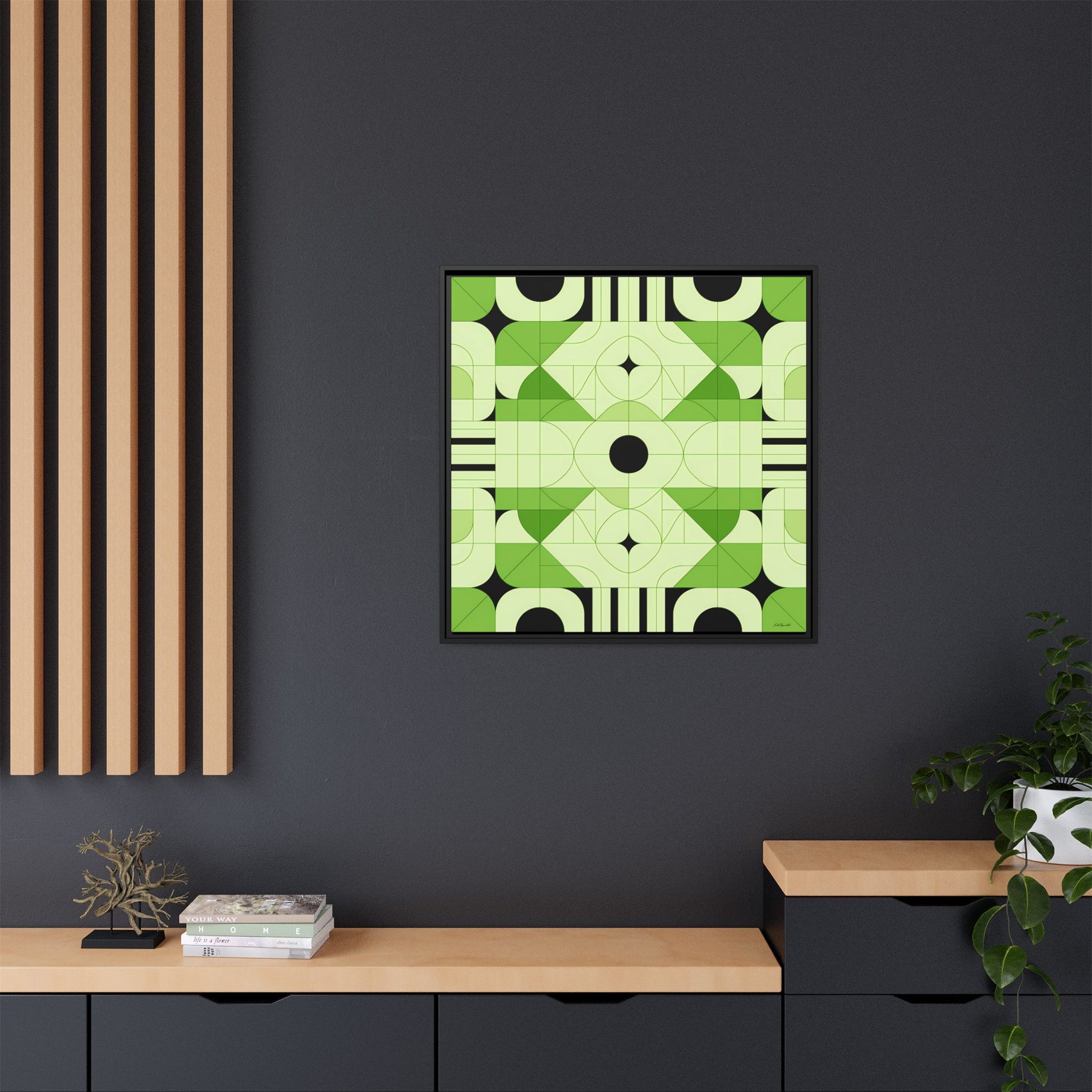 Abstract Green Geometric Art Print, Modern Framed Wall Art, Home Decor, Green Wall Art, Gift for Art Lovers, Minimalist Art - LOLA VEGAS ART
