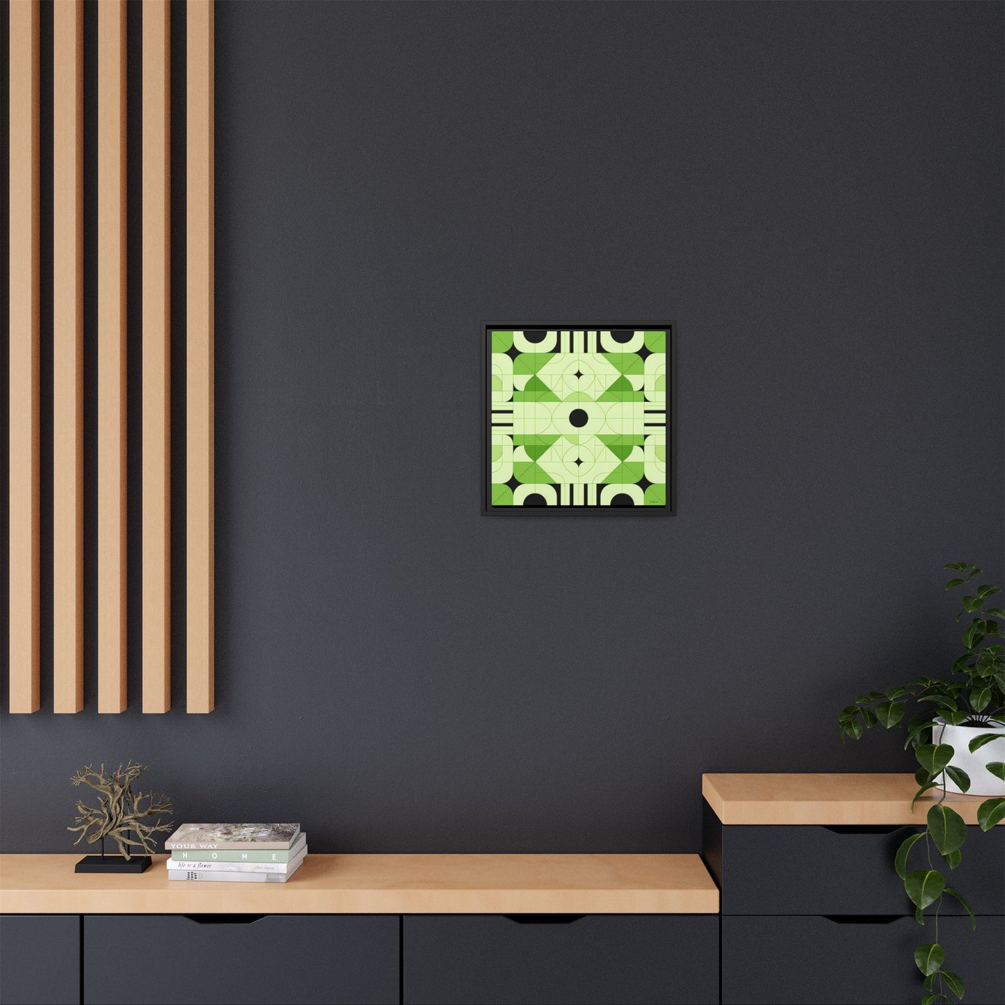 Abstract Green Geometric Art Print, Modern Framed Wall Art, Home Decor, Green Wall Art, Gift for Art Lovers, Minimalist Art - LOLA VEGAS ART