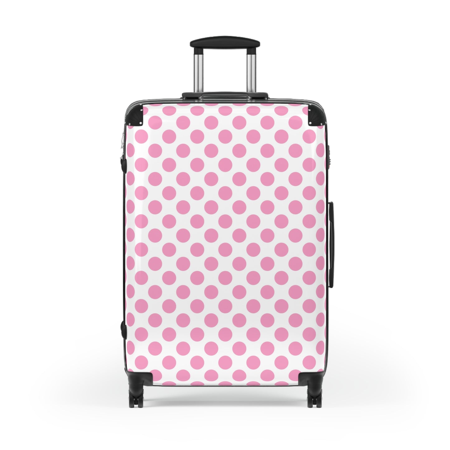 Cute Pink Polka Dot Suitcase, Trendy Luggage, Travel Gear, Vacation Essentials, Stylish Carry-On for Women, Teen Luggage - LOLA VEGAS ART