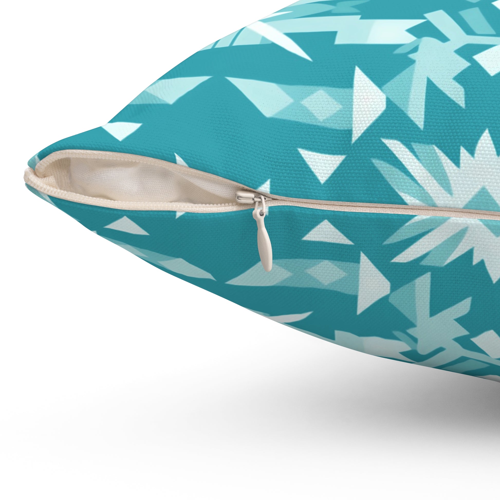 Boho Chic Turquoise Throw Pillow, Cozy Decor, Lumbar Support, Home Accent, Bohemian Style Cushion, Gift for Friends - LOLA VEGAS ART