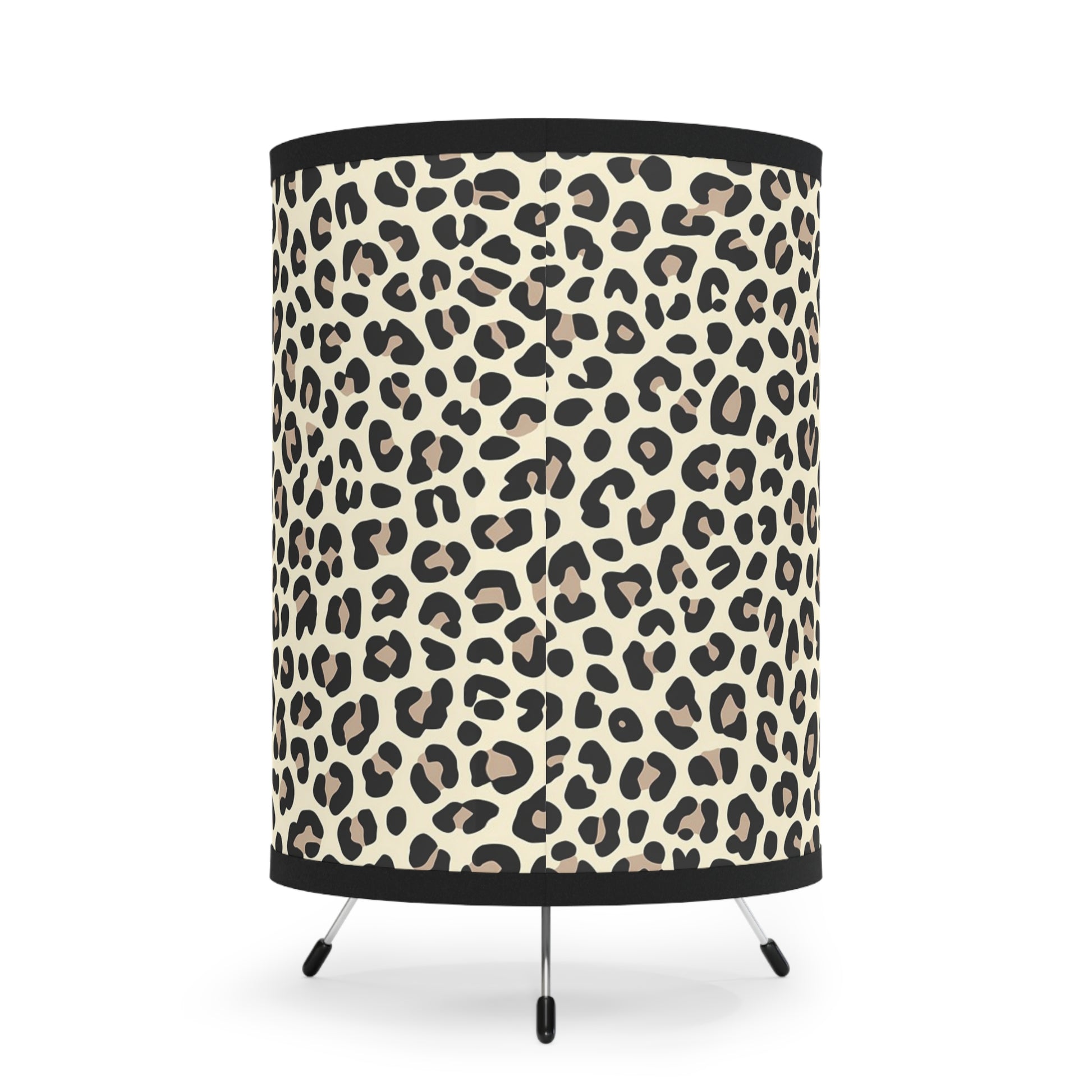 Leopard Print Tripod Lamp, Stylish Home Decor, Modern Lighting, Unique Gift, Animal Pattern Shade, Living Room Accent - LOLA VEGAS ART