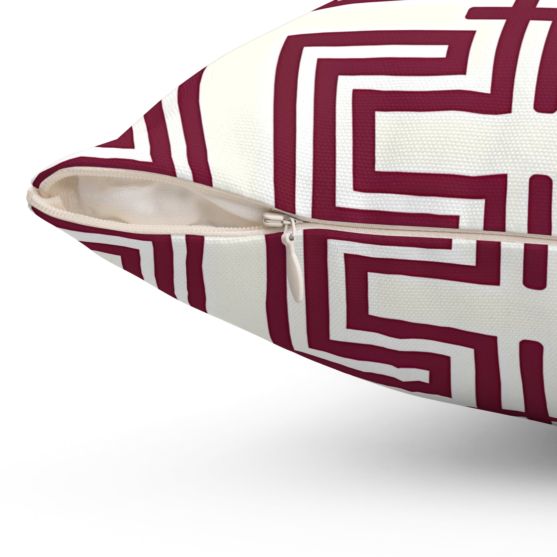 Burgundy Geometric Pattern Throw Pillow | Modern Home Decor, Stylish Cushion, Gift Idea, Cozy Accent, Decorative Accent Pillow - LOLA VEGAS ART