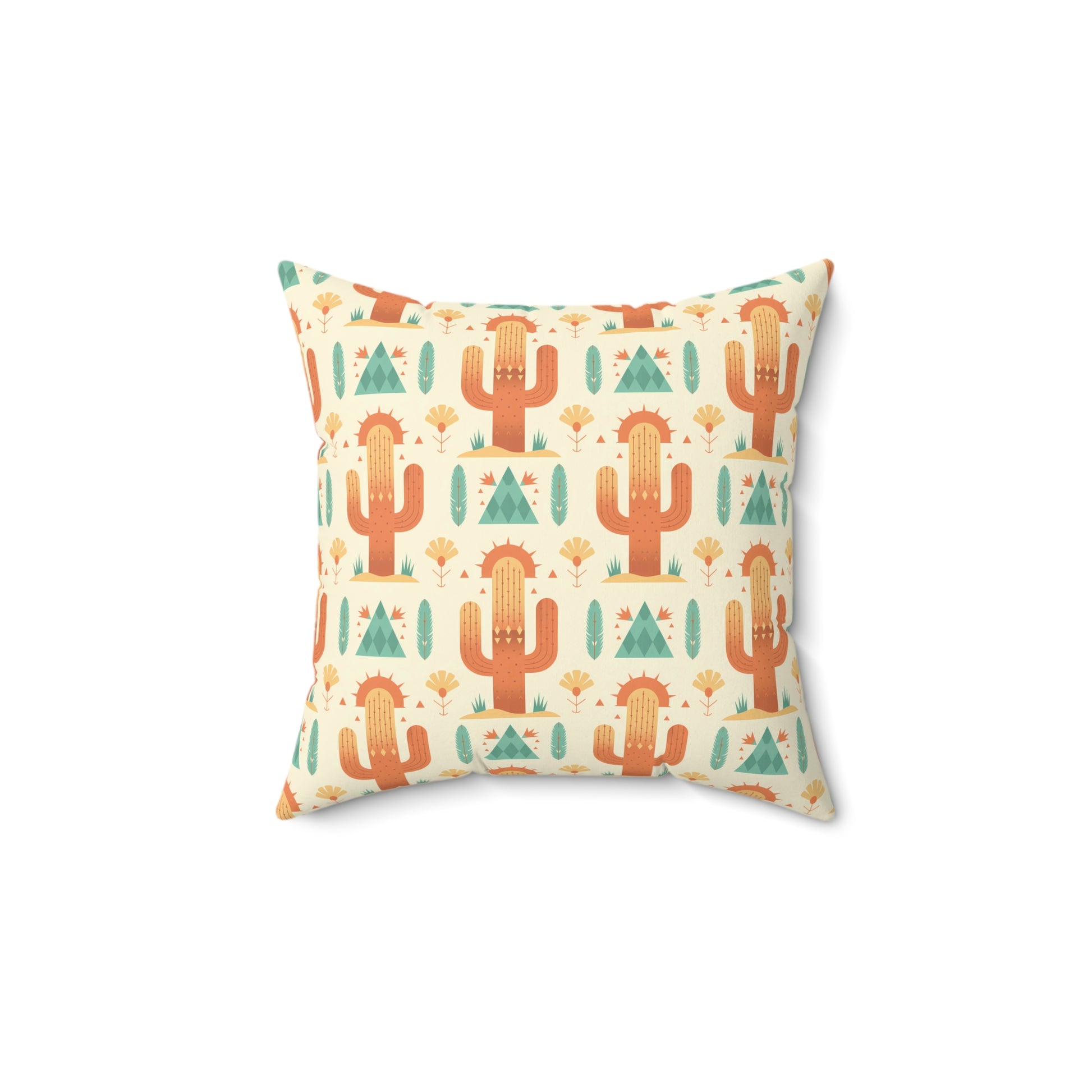 Desert Cactus Throw Pillow, Boho Home Decor, Cozy Living Room Accent, Southwest Style Cushion, Great for Spring & Summer - LOLA VEGAS ART