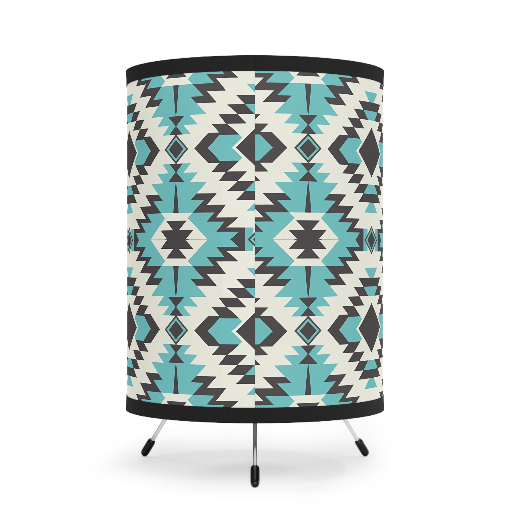 Bohemian Tripod Lamp with Vibrant Geometric Shade, Home Decor, Modern Lighting, Unique Gift, Eco-Friendly Design - LOLA VEGAS ART