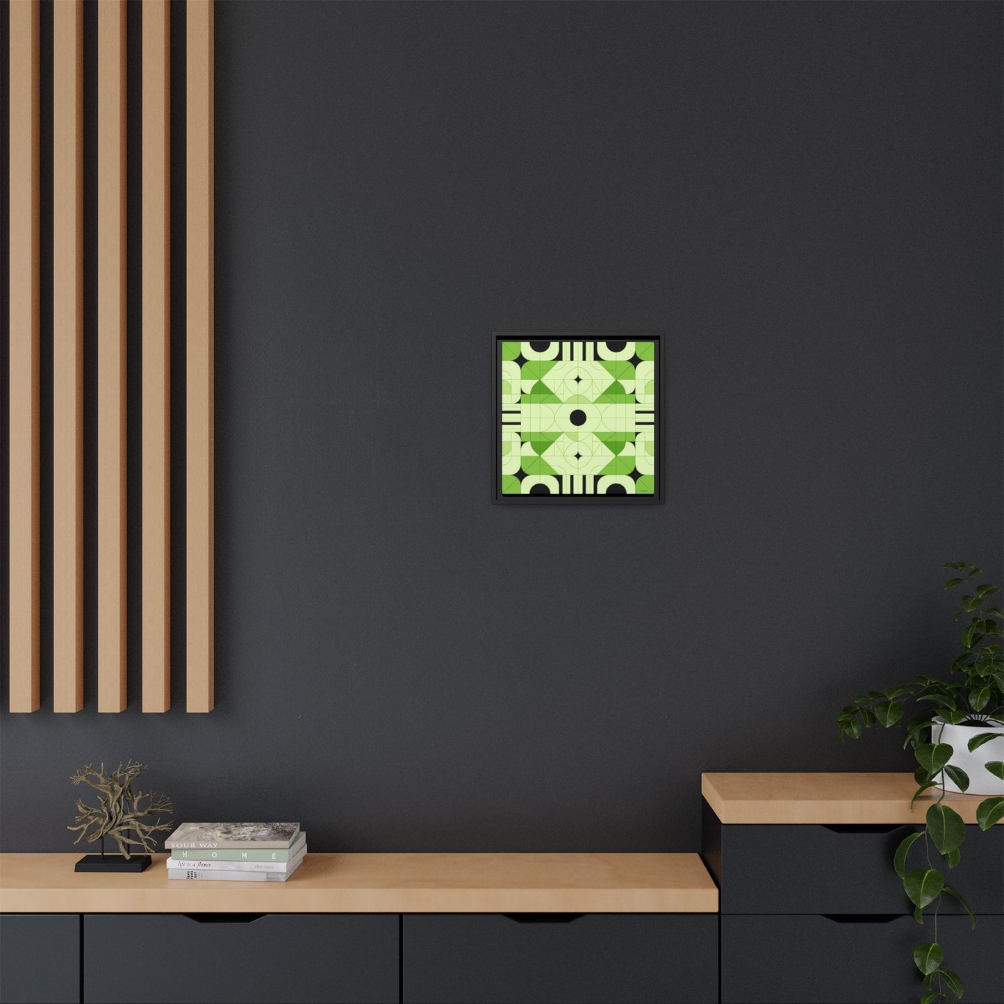 Abstract Green Geometric Art Print, Modern Framed Wall Art, Home Decor, Green Wall Art, Gift for Art Lovers, Minimalist Art - LOLA VEGAS ART