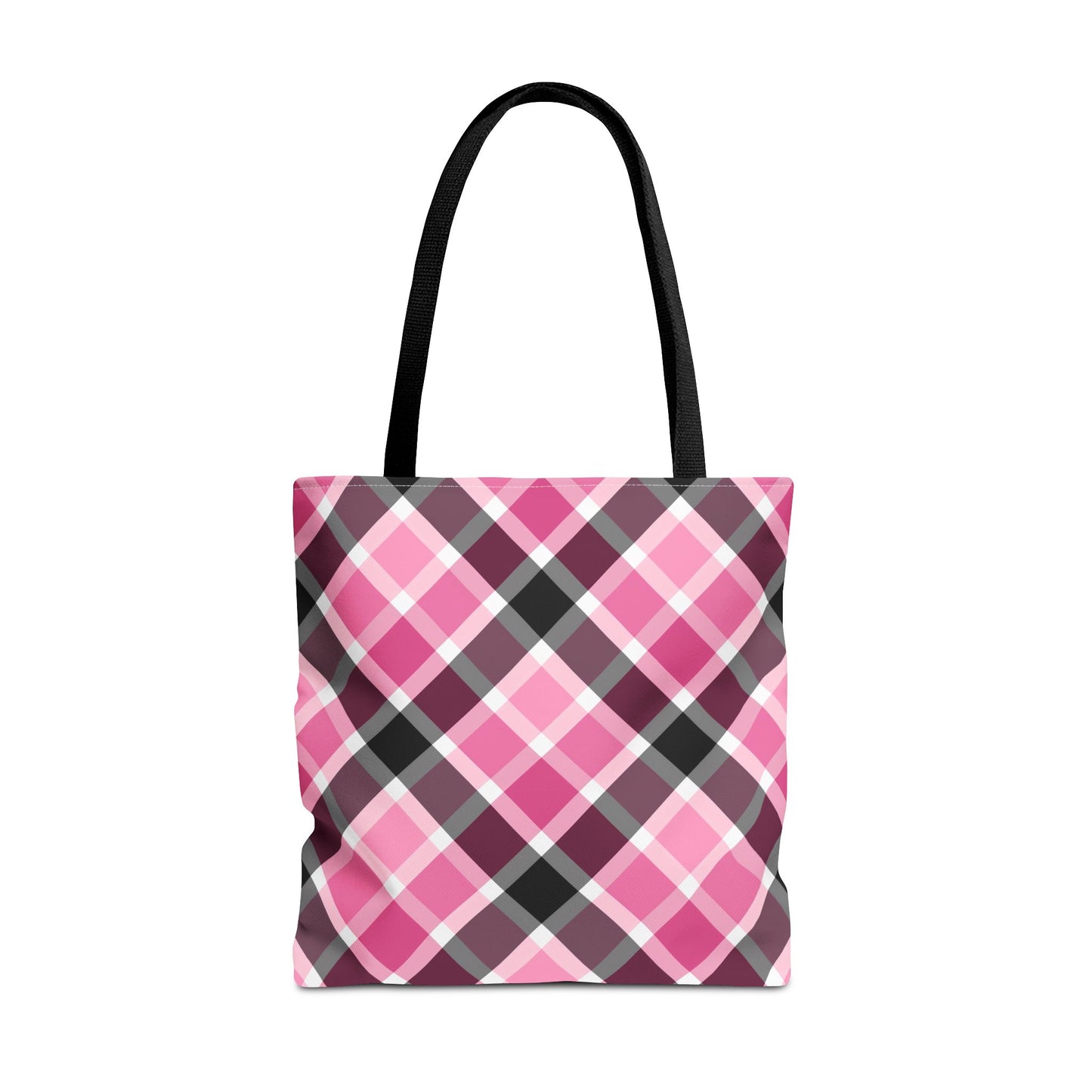 Chic Pink Plaid Tote Bag, Fashionable Shopping Bag, Stylish Everyday Tote, Eco-Friendly Bag, Trendy Accessory for All Occasions