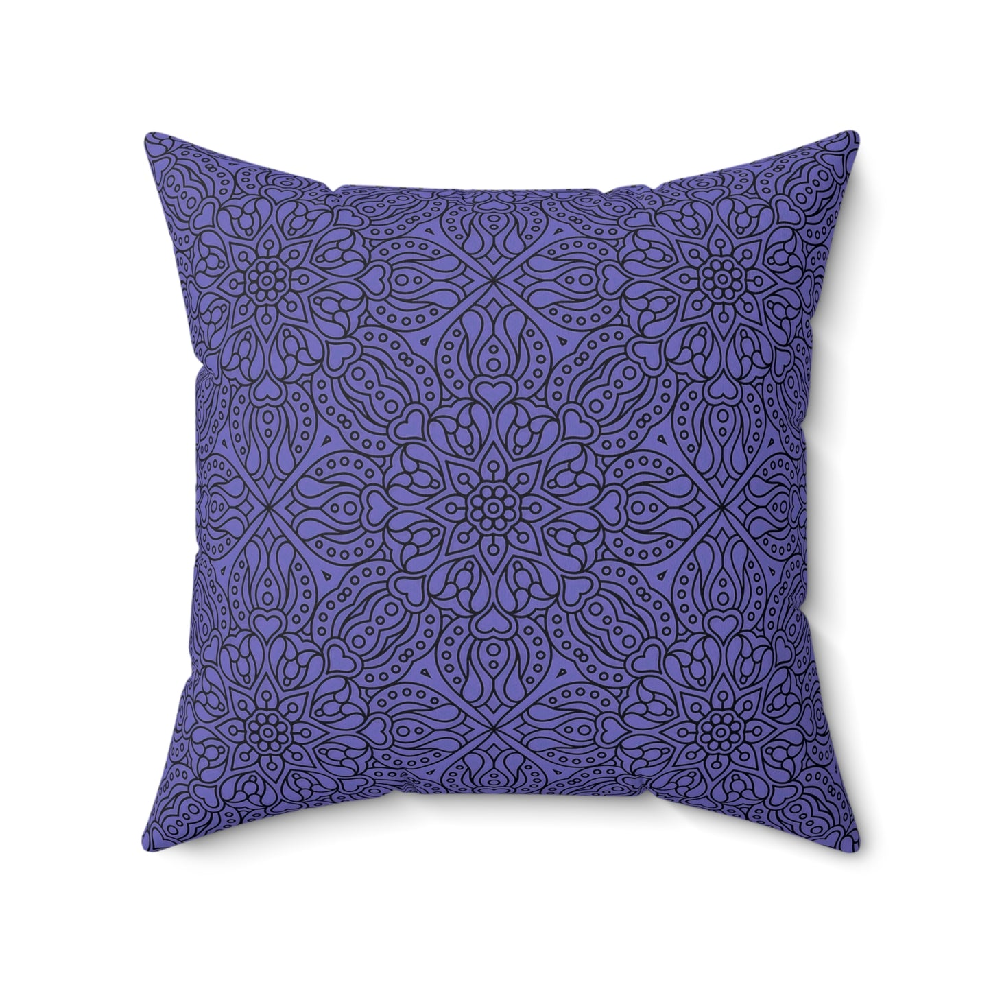 Purple and Black Boho Mandala Square Pillow, Cozy Home Decor, Unique Gift for Housewarming, Elegant Bedroom Accent, Meditation Cushion - LOLA VEGAS ART