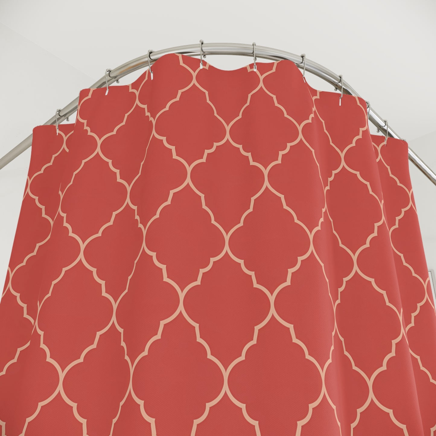 Elegant Style Shower Curtain, Modern Bathroom Decor, Geometric Print, Home Improvement, Gift for Housewarming, Moroccan Quatrefoil - LOLA VEGAS ART