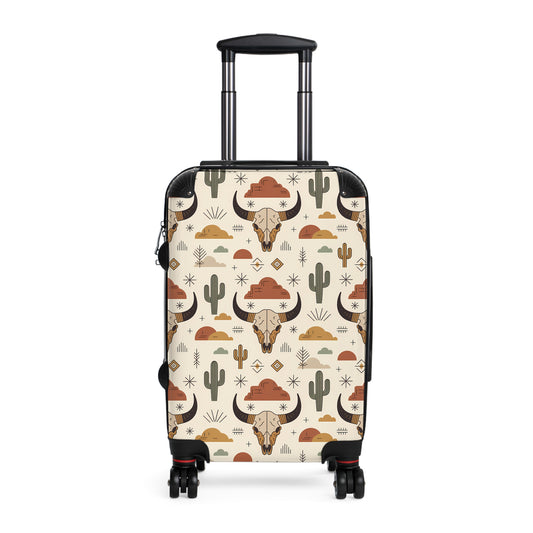 Southwest Desert Pattern Suitcase, Travel Luggage, Bohemian Style Carry-On, Unique Gift for Wanderlust, Vacation Accessory - LOLA VEGAS ART