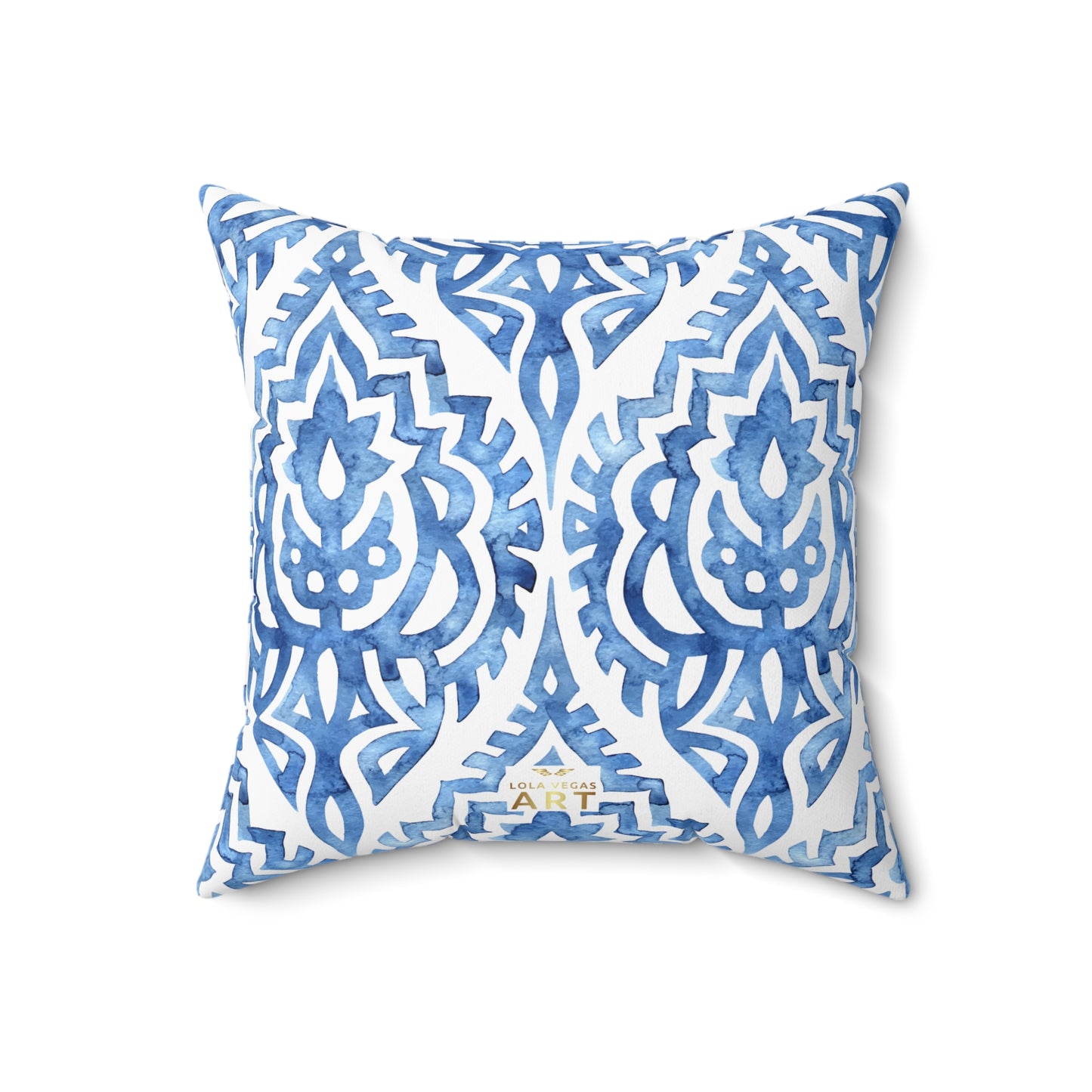 Boho Blue Decorative Pillow, Cozy Home Decor, Modern Accent Cushion, Gift for Her, Living Room Throw Pillow