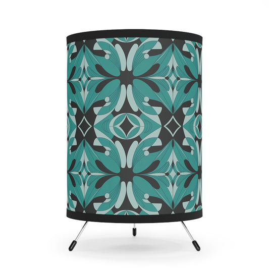 Elegant Tripod Lamp with Floral High-Res Shade, Modern Lighting for Home Decor, Bohemian Style, Gift for Housewarming, Bedroom Lighting - LOLA VEGAS ART
