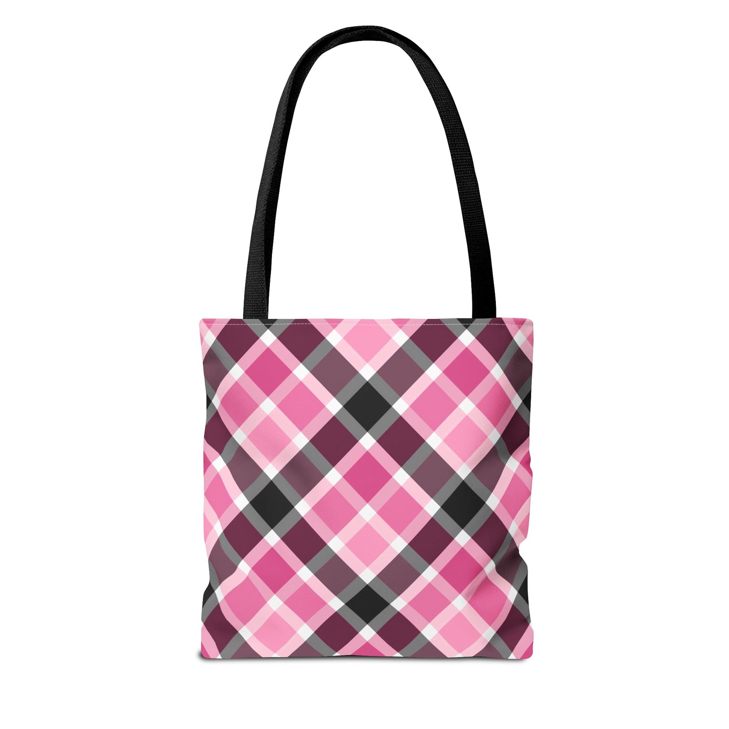 Chic Pink Plaid Tote Bag, Fashionable Shopping Bag, Stylish Everyday Tote, Eco-Friendly Bag, Trendy Accessory for All Occasions