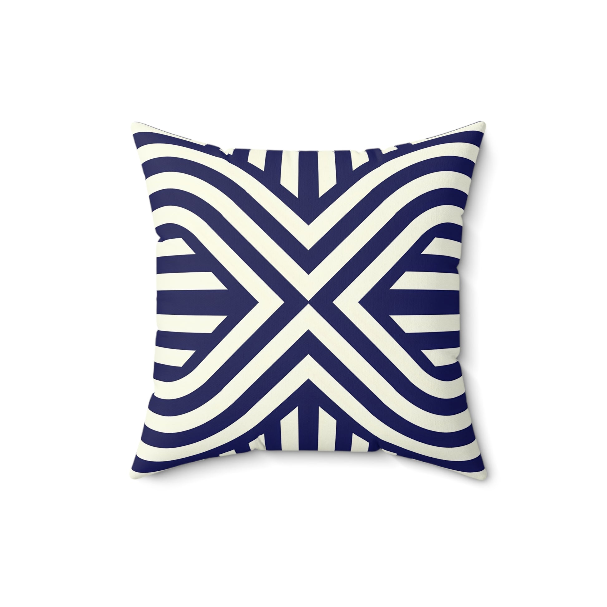 Stylish Geometric Accent Pillow, Modern Home Decor Cushion, Navy Striped Throw Pillow, Pillow for Living Room, Gift for Housewarming - LOLA VEGAS ART