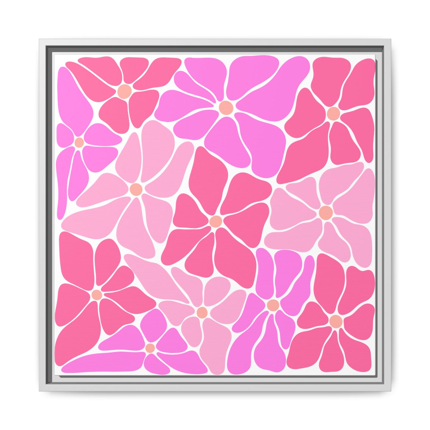 Pink Floral Wall Art, Framed Canvas Decor for Home, Vibrant Flower Print, Ideal Gift for Mother's Day, Spring Decor - LOLA VEGAS ART