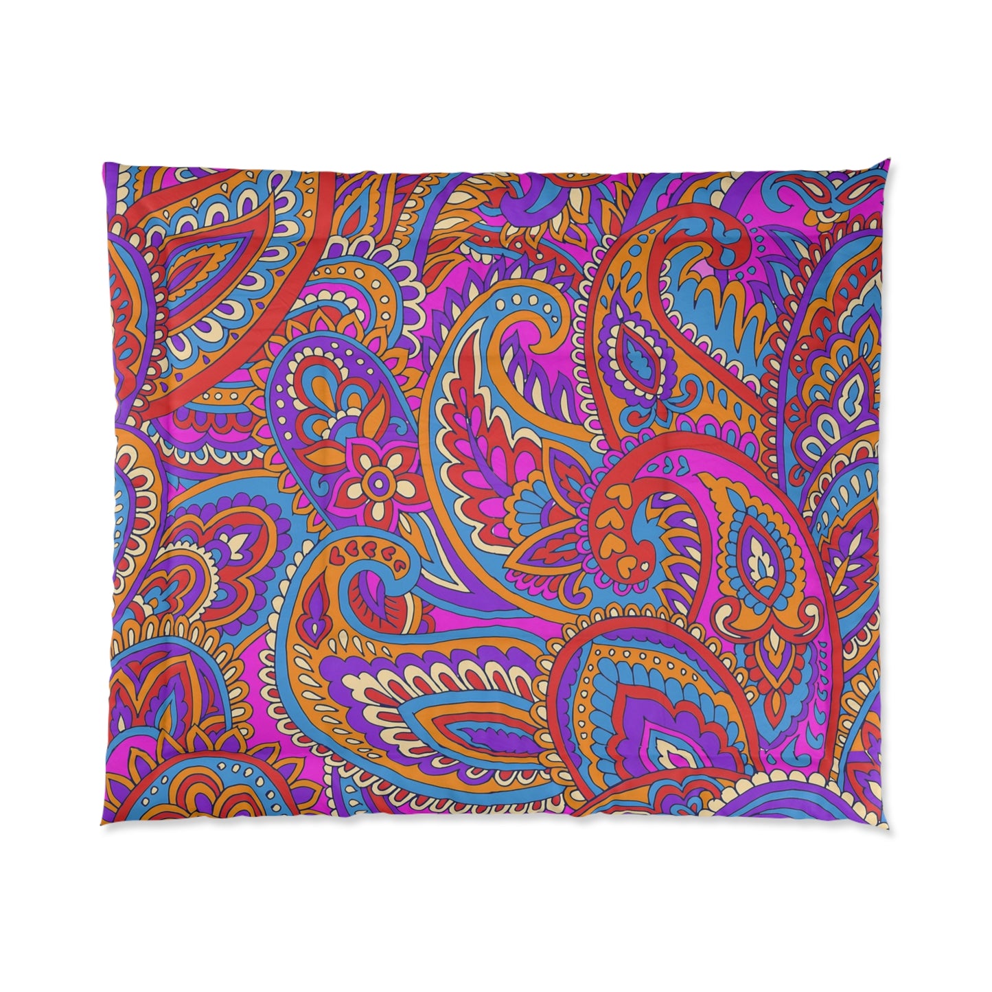 Purple and Blue Bohemian Aztec Comforter, Cozy Bedding for Tribal Decor, Perfect for Home, Dorm, Boho Room, Gift for Her, Boho Chic - LOLA VEGAS ART
