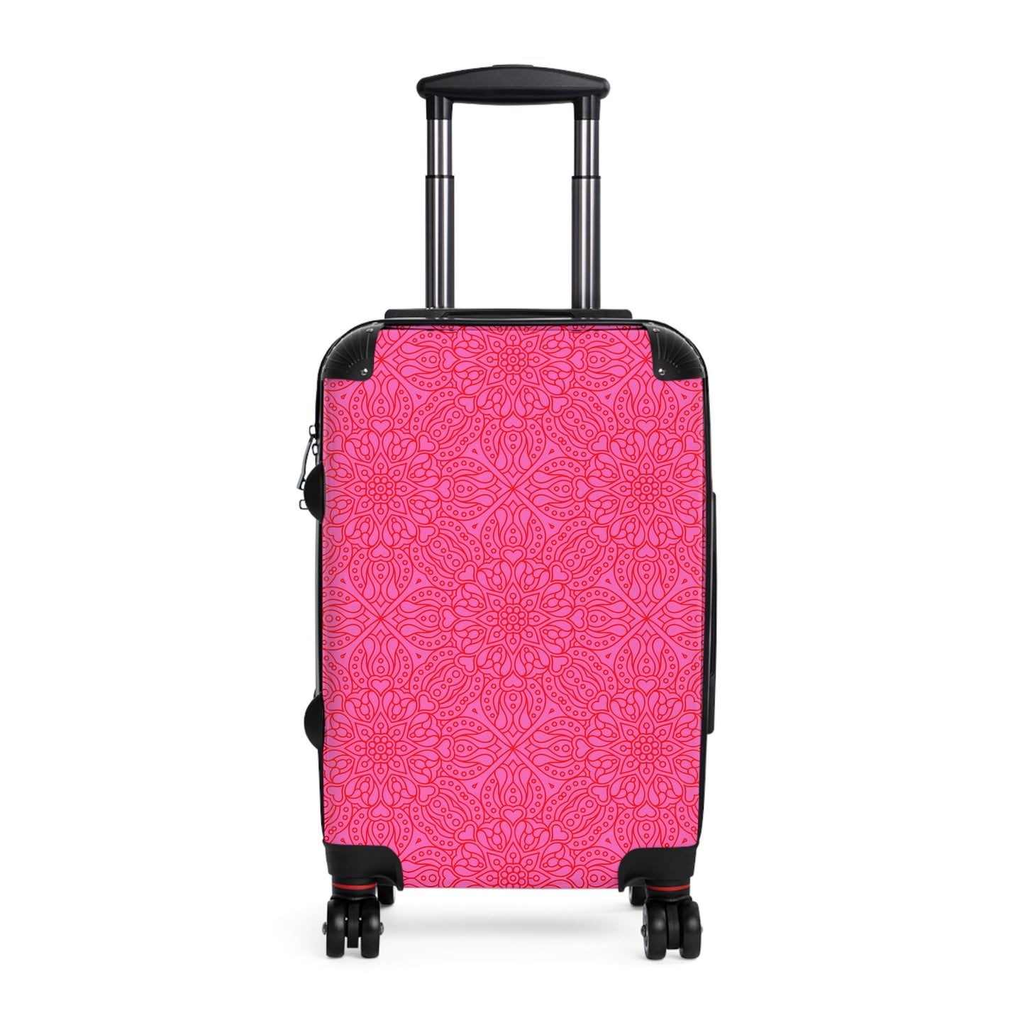 Stylish Pink Mandala Suitcase, Travel Luggage, Unique Carry-On, Bohemian Travel Gear, Fashionable Vacation Bag, Gift For Her - LOLA VEGAS ART