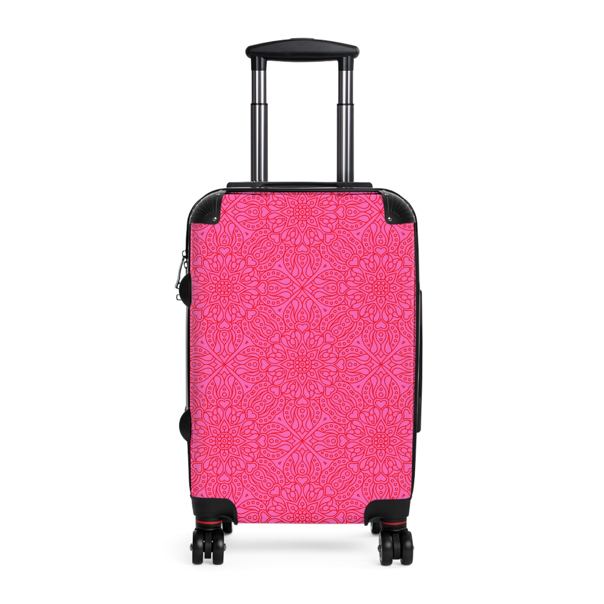 Stylish Pink Mandala Suitcase, Travel Luggage, Unique Carry-On, Bohemian Travel Gear, Fashionable Vacation Bag, Gift For Her - LOLA VEGAS ART
