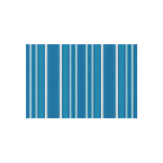 Blue Stripe Outdoor/Indoor Rug | Patio Mat, Coastal Striped Porch Rug