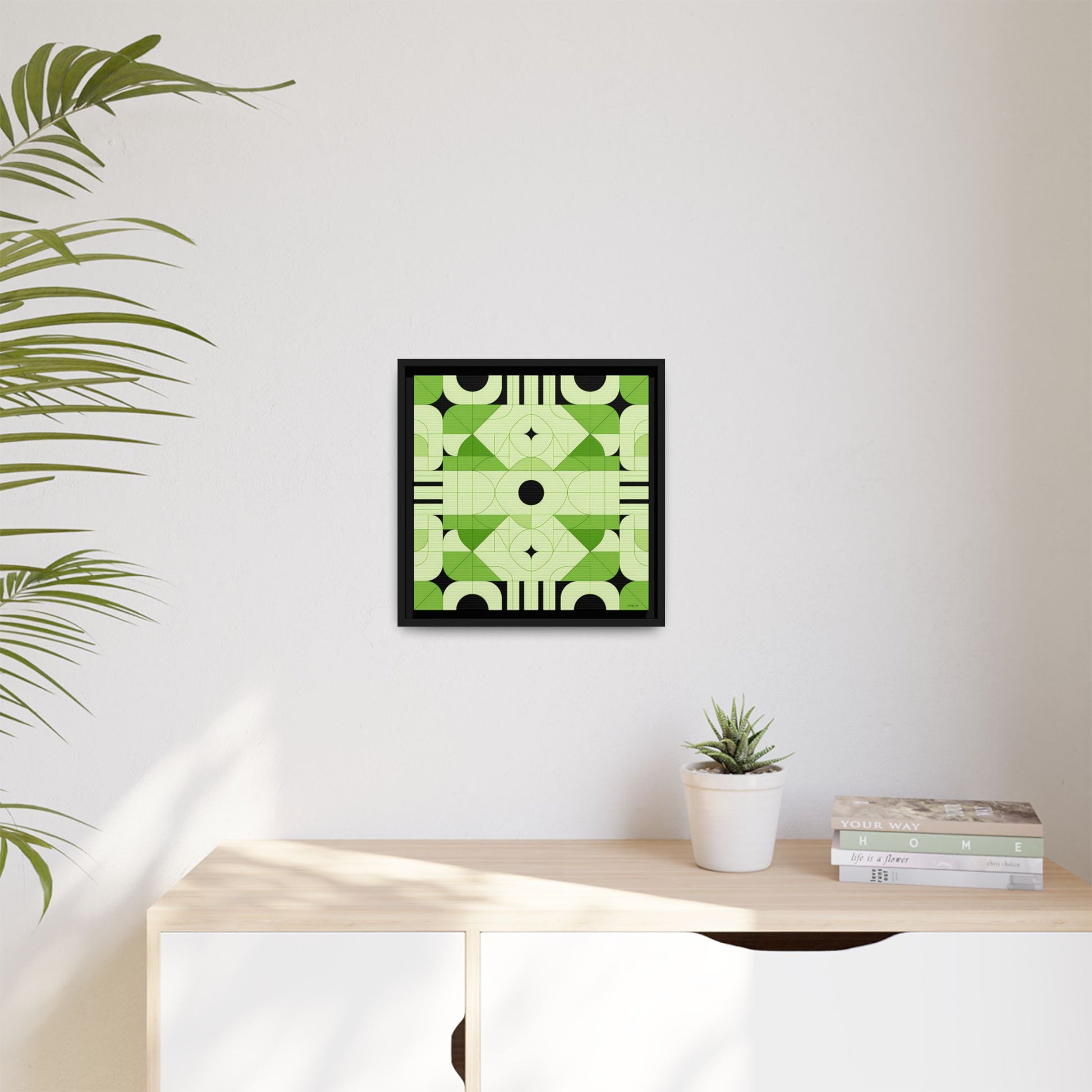 Abstract Green Geometric Art Print, Modern Framed Wall Art, Home Decor, Green Wall Art, Gift for Art Lovers, Minimalist Art - LOLA VEGAS ART