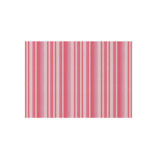 Medium Pink Light Pink Stripe Pattern Outdoor/Indoor Rug | Patio Mat, Water-Resistant Deck Rug