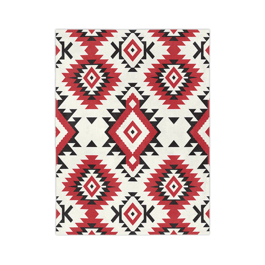Cozy Native American Pattern Blanket, Soft Snuggly Throw for Home Décor, Perfect for Cozy Evenings, Travel Blanket, Gift for Any Occasion - LOLA VEGAS ART