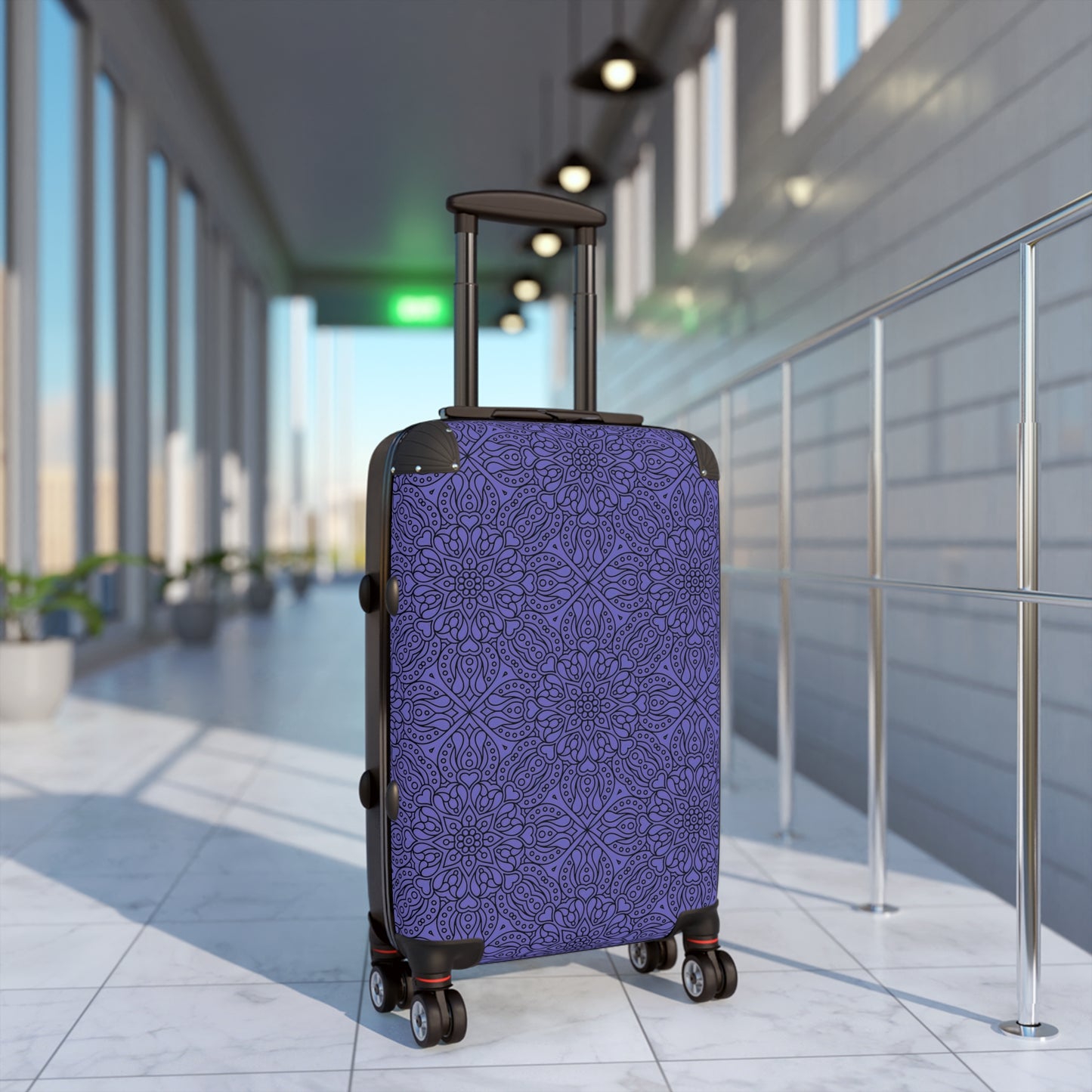 Purple Boho Chic Suitcase Cover, Stylish Luggage Protector, Travel Accessory, Personalized Travel Gift, Vacation Essentials - LOLA VEGAS ART