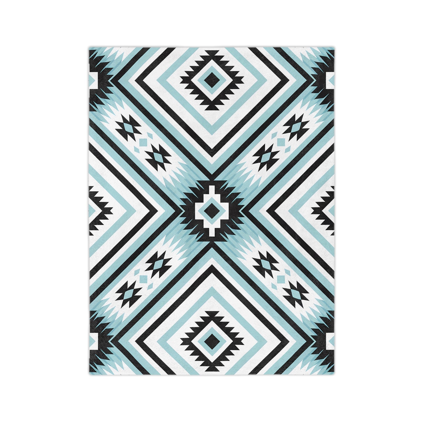 Boho Geometric Velveteen Blanket | Cozy Throw for Home Decor, Indoor Comfort, Gift for Her, Tribal Pattern Blanket, Stylish Sofa Cover - LOLA VEGAS ART